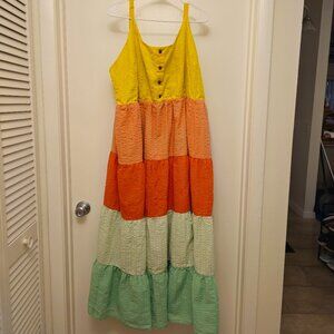 Torrid Maxi Seersucker Tiered Dress